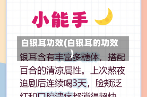 白银耳功效(白银耳的功效)