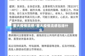 重大疫情流感/重大疫情流感包括什么