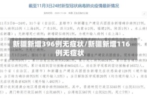 新疆新增396例无症状/新疆新增116例无症状