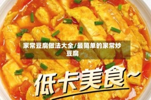 家常豆腐做法大全/最简单的家常炒豆腐