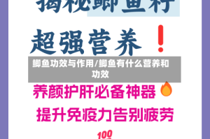 鲫鱼功效与作用/鲫鱼有什么营养和功效