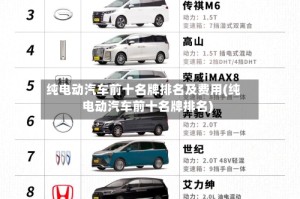 纯电动汽车前十名牌排名及费用(纯电动汽车前十名牌排名)