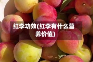 红李功效(红李有什么营养价值)