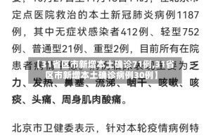 【31省区市新增本土确诊71例,31省区市新增本土确诊病例30例】