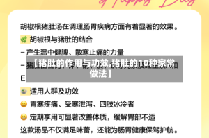 【猪肚的作用与功效,猪肚的10种家常做法】