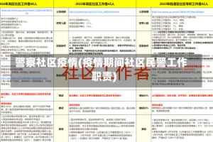 警察社区疫情(疫情期间社区民警工作职责)