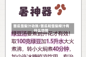 苦瓜雪梨汁功效/苦瓜和雪梨榨汁有什么功效