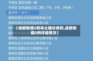 【成都新增2例本土确诊病例,成都新增2例详细情况】