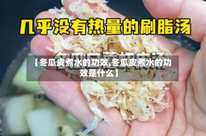 【冬瓜皮煮水的功效,冬瓜皮煮水的功效是什么】