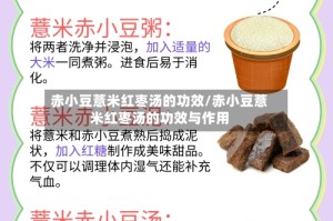 赤小豆薏米红枣汤的功效/赤小豆薏米红枣汤的功效与作用