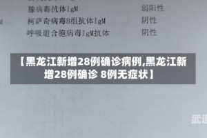 【黑龙江新增28例确诊病例,黑龙江新增28例确诊 8例无症状】