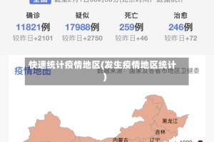 快速统计疫情地区(发生疫情地区统计)