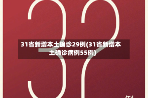 31省新增本土确诊29例(31省新增本土确诊病例55例)