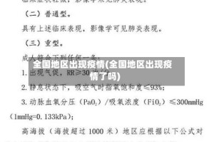 全国地区出现疫情(全国地区出现疫情了吗)