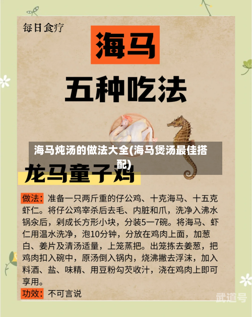 海马炖汤的做法大全(海马煲汤最佳搭配)-第1张图片